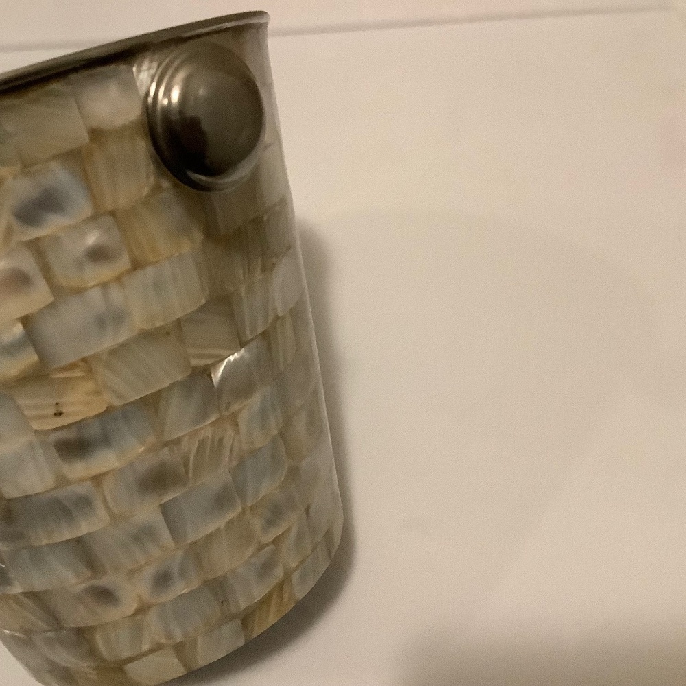 Mother of Pearl Ice Bucket | Stainless Steel Wine & Champagne Chiller | Coastal - Picture 6 of 10